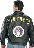 U.S. Airforce Bomber Leather Jacket - Color : black - Size : Small