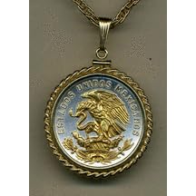 Mexican 20 Centavo Eagle Two Tone Gold Filled Rope Bezel Coin Pendant with 24 Chain 51k4UqykyML. SL500 AA216 Mexican 20 Centavo Eagle Two Tone Gold Filled Rope Bezel Coin Pendant with 24 Chain