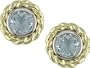 10K Two-Tone 1 5/8 Carat Aquamarine Earrings