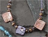 A Timeless Grace Purple & Gold Square Pendant Necklace #17203