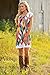 Tenworld Women Round Neck Short Sleeve Mini Dress Printing Party Cocktail (XL = US 10)
