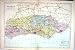 Bacon Antique Map C1884 Sussex England Hastings Eastbourne Brighton