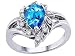 1.59 cts Genuine Blue Topaz and Diamond Ring - 14kt White or Yellow Gold