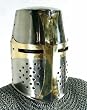 Great Helm Crusader Style Brass Cross Helmet