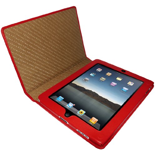 Apple iPad Piel Frama Red Magnetic Leather Cover On Sale