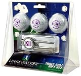 Northwestern Wildcats 3 Golf Ball Gift Pack w/ Kool Tool - NCAA College Athletics