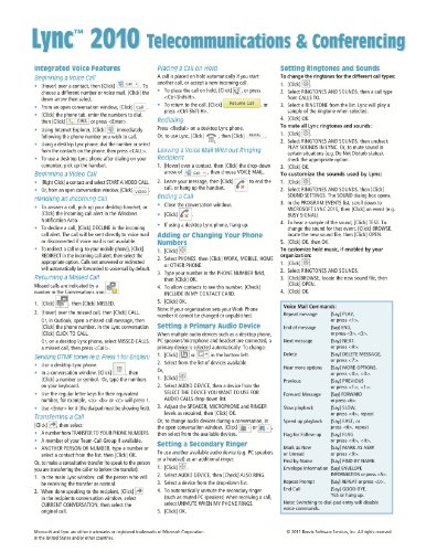 Microsoft Lync 2010 Telecommunications & Conferencing Quick Reference Guide (Cheat Sheet of Instructions, Tips & Shortcuts - Laminated Card)