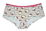 Hello Kitty Faces Pink and Green Stripe Bikini Panty for women