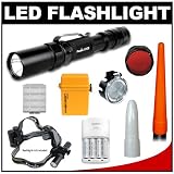 Fenix LD20 Waterproof LED Torch Flashlight + Fenix Headband & Accessory Kit + Sanyo Eneloop Power Kit
