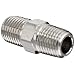 Polyconn PC122NB-4 Nickel Plated Brass Pipe Fitting, Hex Nipple, 1/4" NPT Male (Pack of 10)