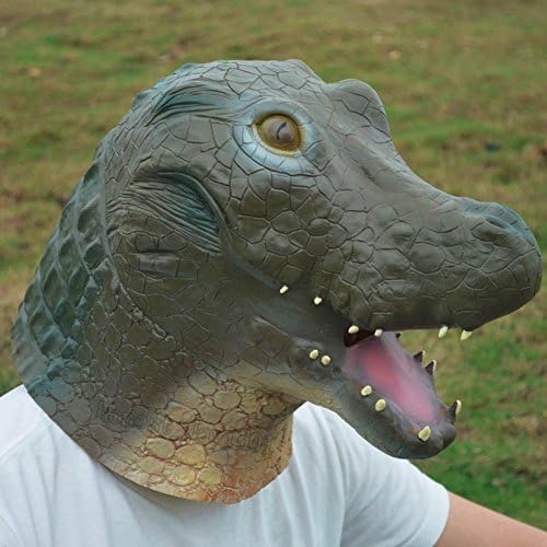 Animal Zoo Alligator Latex Head Mask Halloween Party Cosplay Costume Tricky Prop