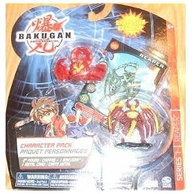 Bakugan Battle Brawlers Character Pack Series 1 Reaper Bakugan + Metal card +2 Figure"