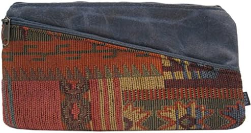 "Personal Effects" Tapestry and Waxed Canvas Makeup Bag - Made in Maine (Sedona)