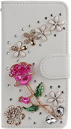 Ebestsal(TM) Handmade Bling Crystal Rhinestone Folio Wallet Stand PU Leather Case with cash/card holder For samsung galaxy S4 I9500 I9505 SPH-L720 SGH-I337 SCH-I545 SGH-M919 SCH-R970 LTE-A Galaxy S4 La Fleur edition, red rose