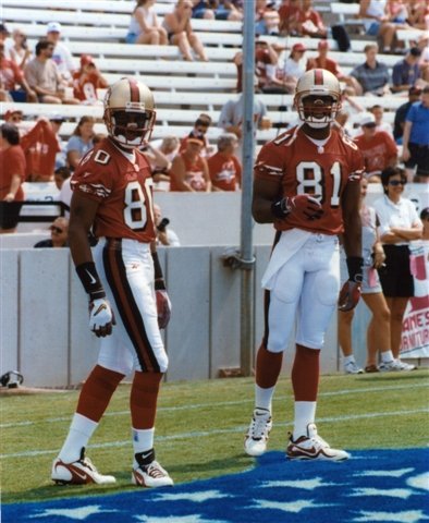 JERRY RICE & TERRELL OWENS SAN FRANCISCO 49ERS 8X10 SPORTS ACTION PHOTO