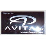 (2) AVITAL Warning Stickers. Car Alarm Security System Decals