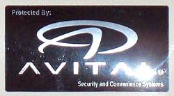 (2) AVITAL Warning Stickers. Car Alarm Security System Decals