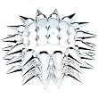 Silver Tone Three Row 21mm Spike Stretch Bracelet