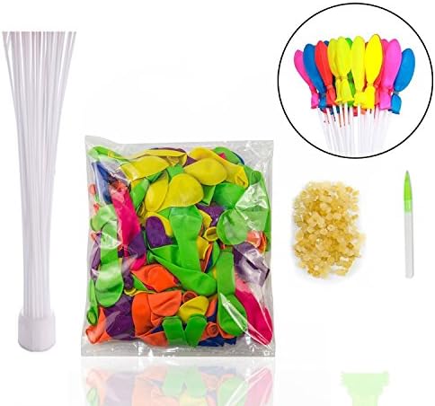 Naice Water Balloons Easy Refill Kit Including 1000 Balloons, 1000 Rubber Bands and A Refill Tool