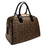 Gianfranco Ferre GFF WX5BIF 80685 U209 Large Brown/Black Signature Ferre Print Top Handle Bag