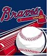 Atlanta Braves Royal Plusch Raschel Throw Blanket - MLB Baseball Fan Shop Sports Team Merchandise