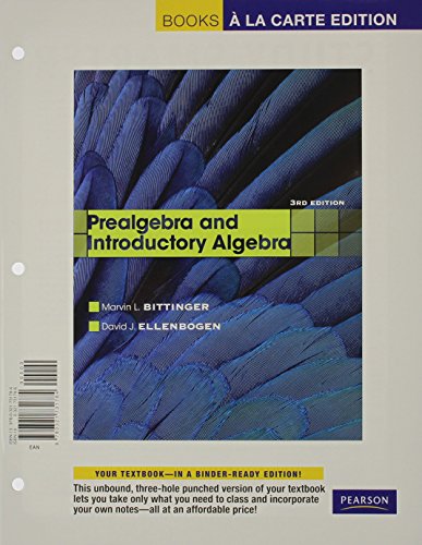 Prealgebra and introductory Algebra, Books a la Carte Plus MML/MSL Student Access Code Card (for ad hoc valuepacks) (3rd Edition), by Marv