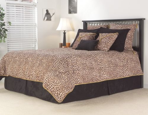 Cal King Size Comforter Set - 8-piece Deluxe Pack In Jaguar Onyx Pattern - 80eq514jgo
