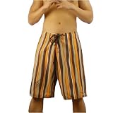 Mens Quiksilver Edition boardshorts. Very high quality skate, surf brand board short with brown and orange stripes design, no Velcro, stretch open neo fly and double tie front closure, engineered logo embroideries and appliqu and single patch pocket design. Great board trunks for beach activities like swimming, volleyball and wakeboarding.