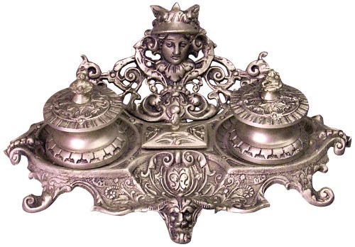 Monarch Antique Silver Inkstand