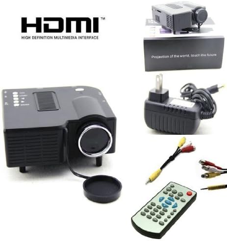 New UC28 PRO HDMI Mini HD Home LED Projector 60" Cinema Theater, PC Laptop VGA Input USB