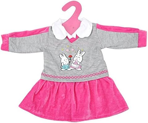Sweet Gray Pink Velvet Doll Clothes Dress Bunny Uniform Blouse fits 18 Inch Doll American Girl Dolls Madame Alexander (Dress only do not include doll &amp; shoes)