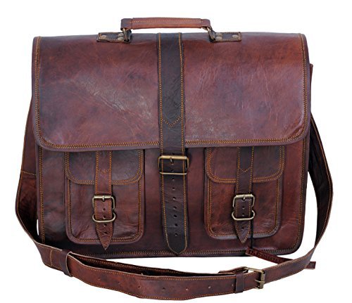 Komal s Passion Leather 18 Inch Messenger Laptop Shoulder Briefcase Office Bag