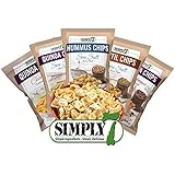 Simply 7 Chips Variety Pack Of 10 Bags 5 Flavors All Natural Gluten Free High Fiber Vegan No Preservatives Certified Kosher Includes Chips Recipes Booklet By Custom Varietea (Snack Size) (10 Pack)