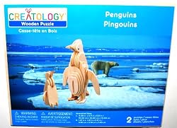 Creatology Wooden 3D Puzzle, Large and Small Penguins (1 Each)