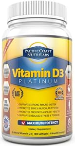 PacificCoast NutriLabs 5000 IU Vitamin D3 Supplement (Cholecalciferol), Pure, No Yeast, No Sugar, Free Ebook, 1-Year Supply, 360 Count