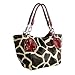 Burgundy Large Vicky Giraffe Print Faux Leather Satchel Bag Handbag Purse
