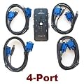 4 Port USB KVM PC Switch & Cables for Unix / Linux / Mac / Windows