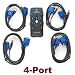 4 Port USB KVM PC Switch & Cables for Unix / Linux / Mac / Windows