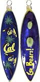 California Golden Bears Collegiate Surfboard Blown Glass Ornament