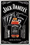 Review 1art1 GmbH  / Poster framed: Jack Daniels - Poker (36 x 24 inches)
