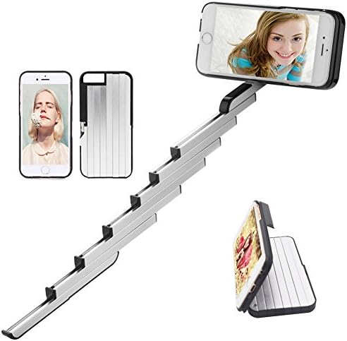 ChiKoo iPhone 6/6s Case with Selfie Stick - Selfie Case with Adjustable Aluminum Holder &amp; Bluetooth Remote Shutter - 2 in 1 iPhone Selfie Stick Case for iPhone 6/iPhone 6s 4.7 inch--Black