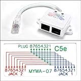 SF Cable 10/100 BaseT 1P/2J 07 Wiring Splitter Pigtail Type