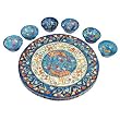 Peacocks Seder Plate and Six Small Bowls By Yair Emanuel - SP4