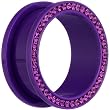 1" Purple Acrylic Gem Rimmed Screw Fit Tunnel Plug