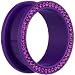 1" Purple Acrylic Gem Rimmed Screw Fit Tunnel Plug