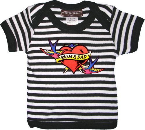 Childrens Toyshop  Toys : Mum and Dad Tattoo Short Sleeve T Shirt Size 3 -6 months