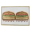 India Art Embossed Miniature Painting of Indian Jewelry on Marble Plate