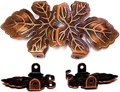 Antique Copper Oak Leaf Cloak Clasp 2 &amp; 3/8" by 1 &amp; 1/8"
