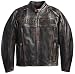 Harley-Davidson® Men's Roadway Brown Leather Jacket. Midweight. Embroidery and Leather Appliqué graphics. HD 98002-11VM