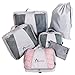 6 Travel Organizers Large Set- 4 Packing Cubes + Versatile Pouch Laundry Bag Eco